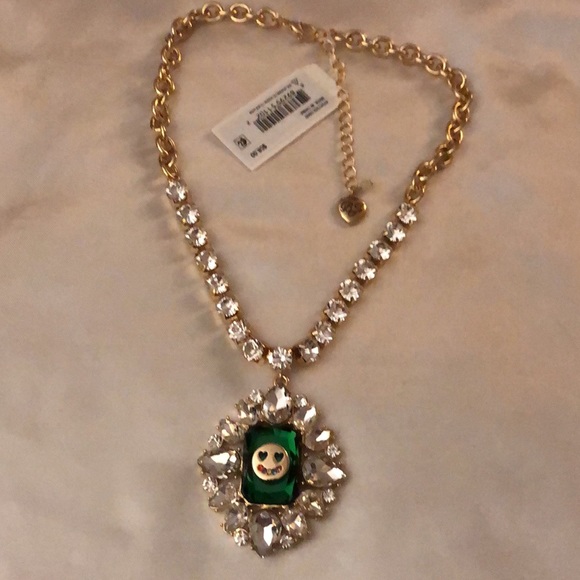 Betsey Johnson Gold Tone Ice Queen Smiley Crystal Pendant Necklace NWT - Picture 4 of 12
